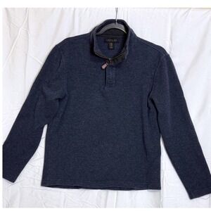 LACHLAN BRITISH INSPIRED Mens Pullover Charcoal Gray M Quarter Zip Long Sleeve